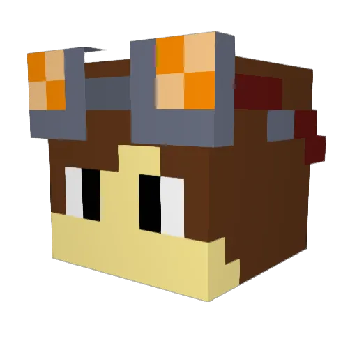 SGLY1 Minecraft avatar head, 3D render