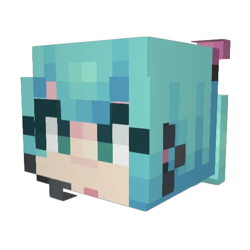 SHABUx2 Minecraft avatar head, 3D render