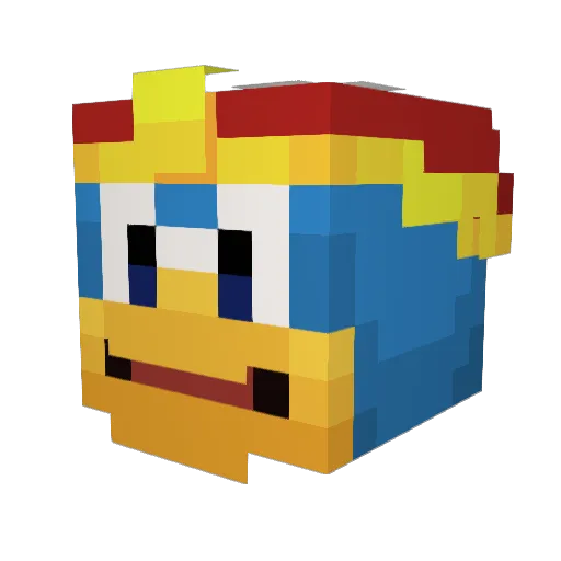 SHADOW_03C Minecraft avatar head, 3D render