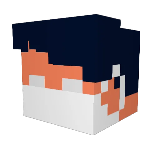 SHARK59 Minecraft avatar head, 3D render