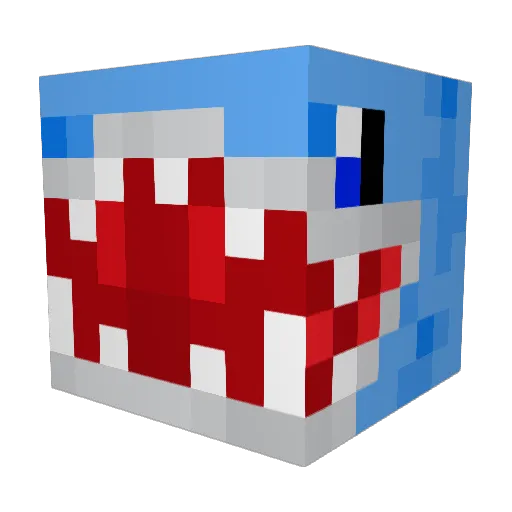 SHARKBOI123 Minecraft avatar head, 3D render