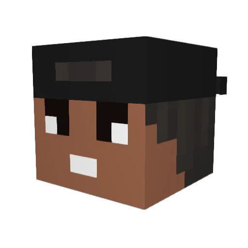 SHAURux Minecraft avatar head, 3D render