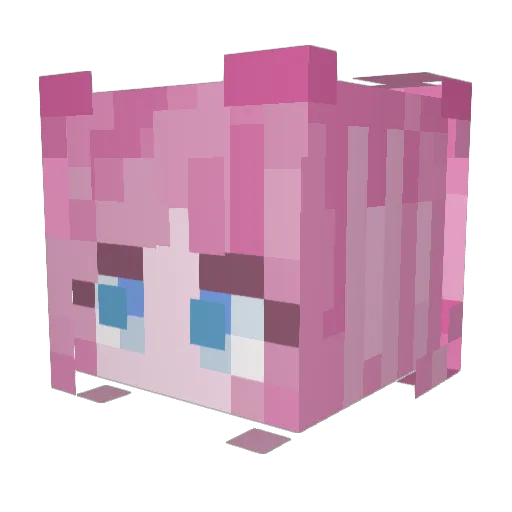SHELLYBEANS00 Minecraft avatar head, 3D render