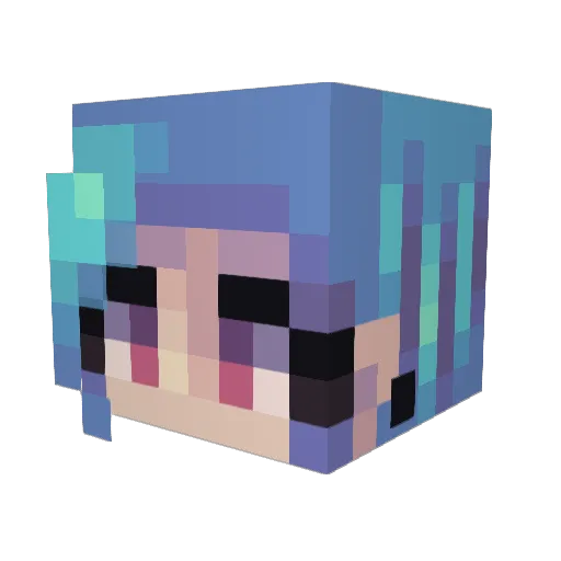 SHIMMERJINX Minecraft avatar head, 3D render