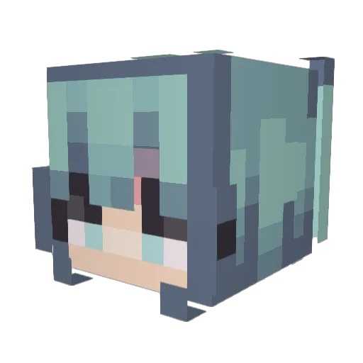 SHIROGAYU Minecraft avatar head, 3D render
