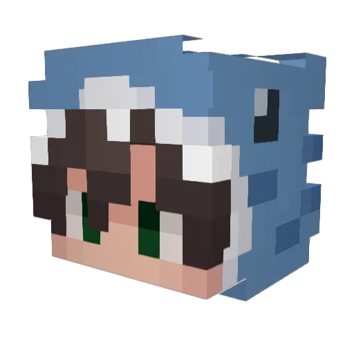 SHKNDR Minecraft avatar head, 3D render