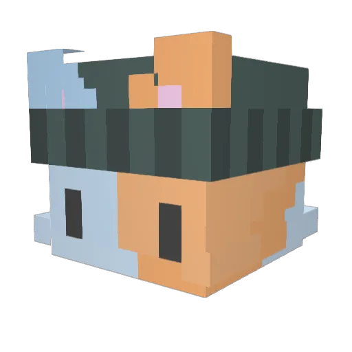 SHOTOGF Minecraft avatar head, 3D render