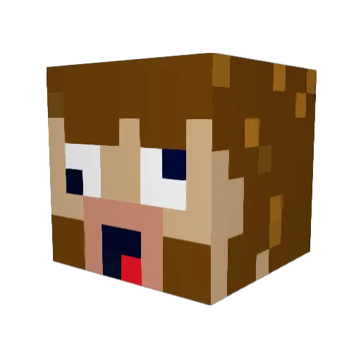 SHOUTYBLOKE Minecraft avatar head, 3D render