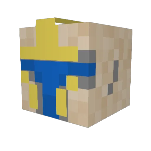 SHS0004 Minecraft avatar head, 3D render