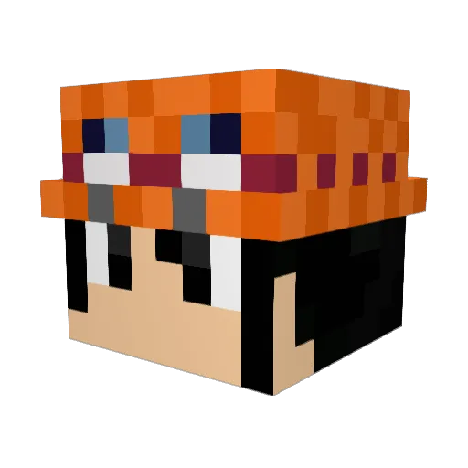 SIKyIRoX Minecraft avatar head, 3D render