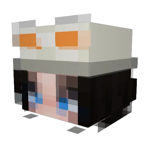 SILVERBI Minecraft avatar head, 3D render