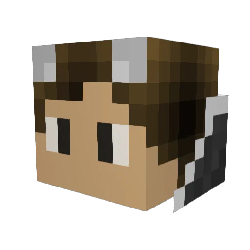 SIM00 Minecraft avatar head, 3D render