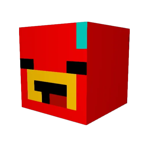 SIM7A Minecraft avatar head, 3D render