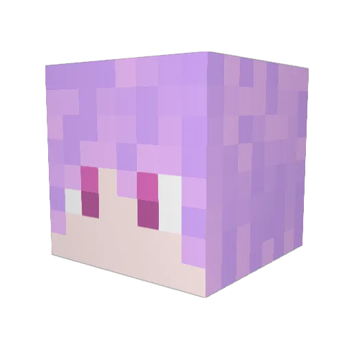 SINO_EMILIA Minecraft avatar head, 3D render