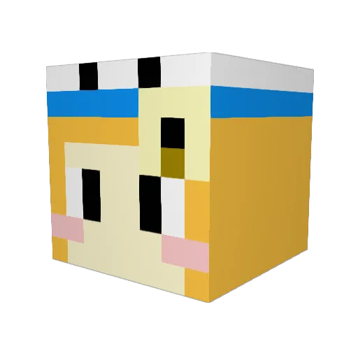 SIRAneko Minecraft avatar head, 3D render