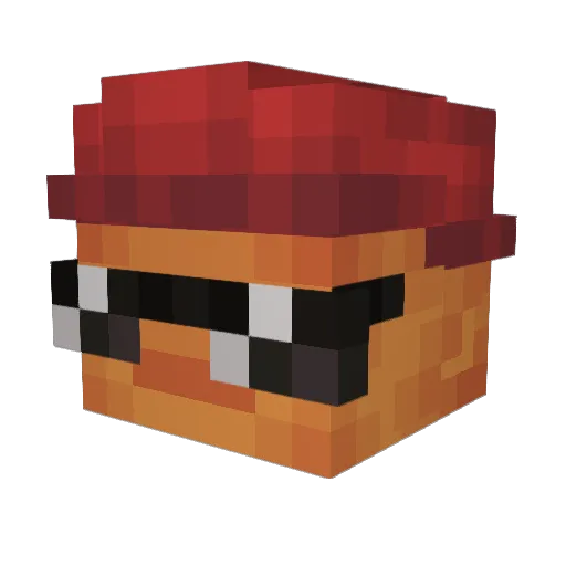 SIRG0 Minecraft avatar head, 3D render