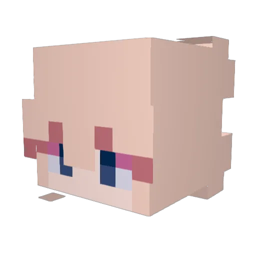 SISTER_TEA Minecraft avatar head, 3D render