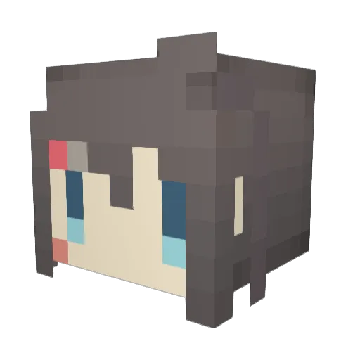 SIZ0408 Minecraft avatar head, 3D render