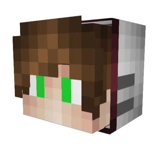 SIiced Minecraft avatar head, 3D render