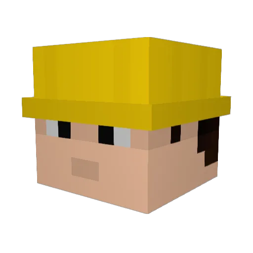 SJ122900 Minecraft avatar head, 3D render