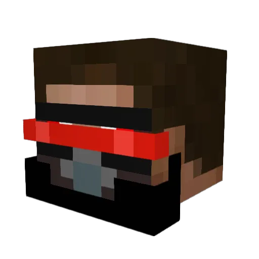 SJBody Minecraft avatar head, 3D render