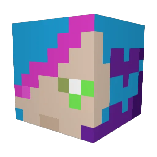 SJDoodles Minecraft avatar head, 3D render