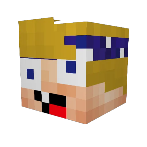 SK8N Minecraft avatar head, 3D render