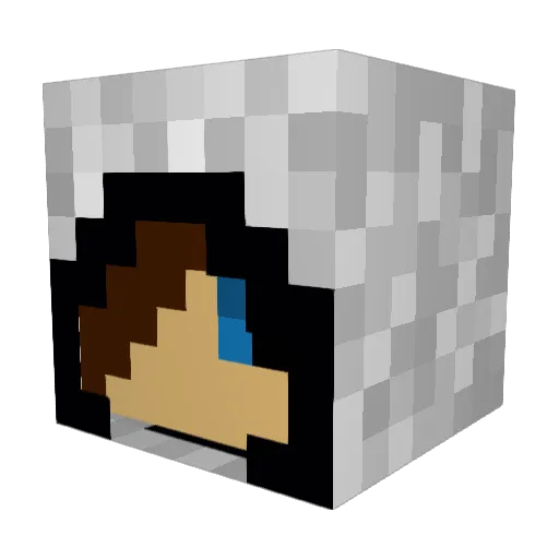 SK8TER8 Minecraft avatar head, 3D render