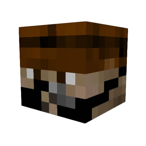SKA10 Minecraft avatar head, 3D render