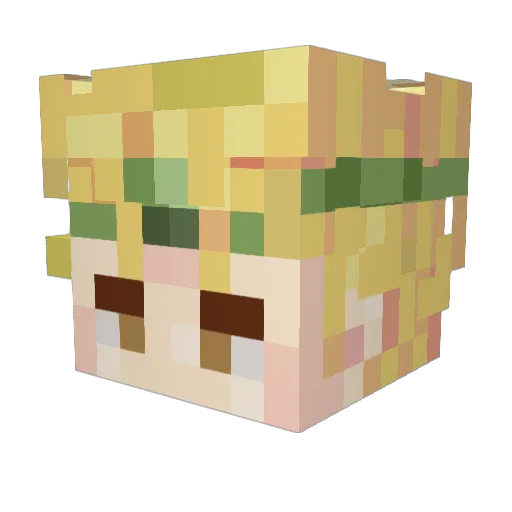 SKASE_ Minecraft avatar head, 3D render