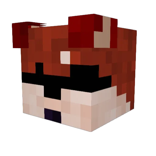 SKORKAB Minecraft avatar head, 3D render