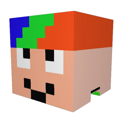 SKobayashi Minecraft avatar head, 3D render
