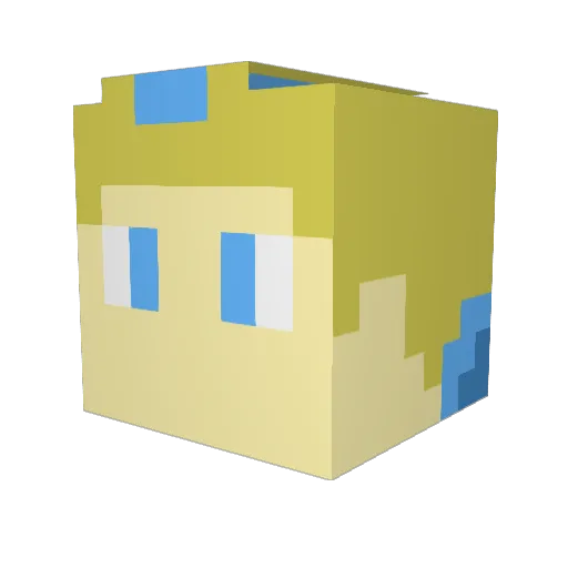 SLIMEISRARE Minecraft avatar head, 3D render