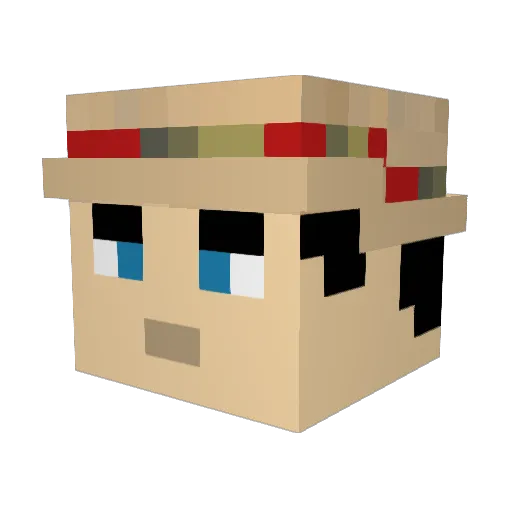 SLM457 Minecraft avatar head, 3D render