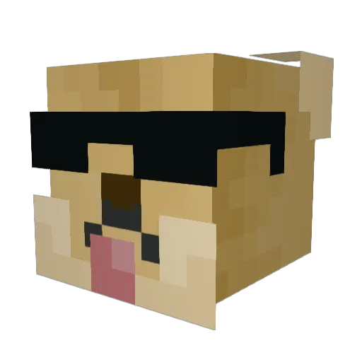 SLOTHSHY Minecraft avatar head, 3D render