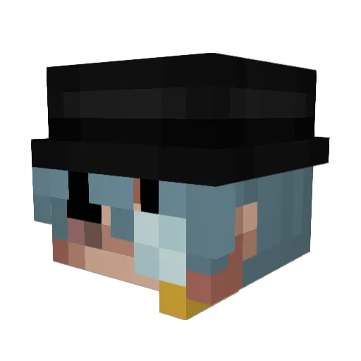 SLURPI Minecraft avatar head, 3D render
