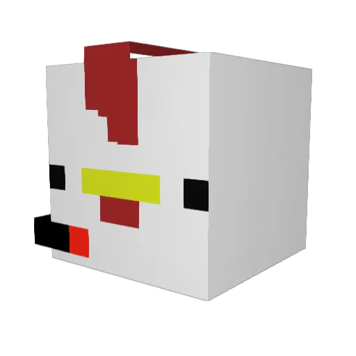 SL_Putu Minecraft avatar head, 3D render