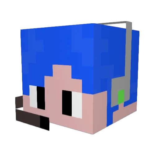 SLinu Minecraft avatar head, 3D render