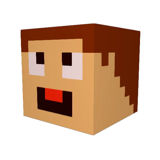 SLokoBr Minecraft avatar head, 3D render