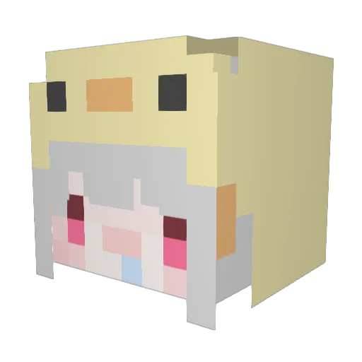 SMC_Milu Minecraft avatar head, 3D render