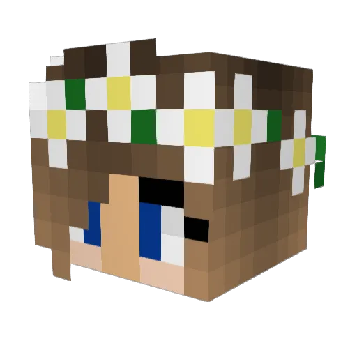 SMIL3Y7676 Minecraft avatar head, 3D render