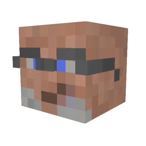 SNACEZ Minecraft avatar head, 3D render