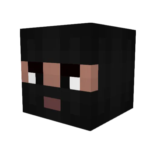 SNbbb Minecraft avatar head, 3D render
