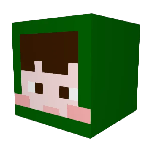 SOGAK Minecraft avatar head, 3D render