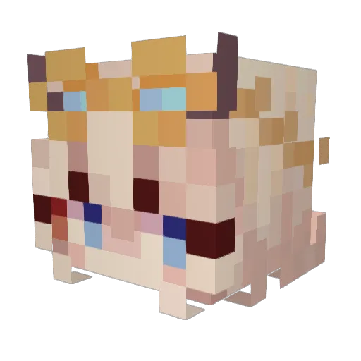 SOLIDsienna Minecraft avatar head, 3D render