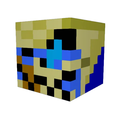 SOP76 Minecraft avatar head, 3D render