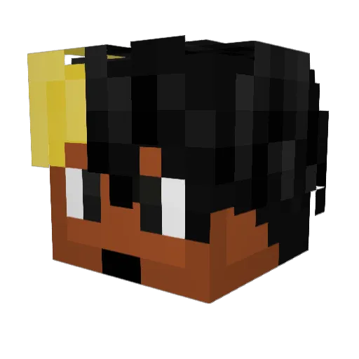 SOUF44 Minecraft avatar head, 3D render