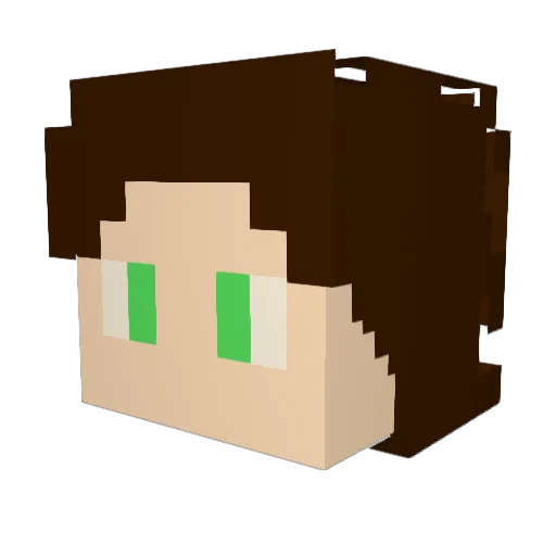 SOYJM Minecraft avatar head, 3D render