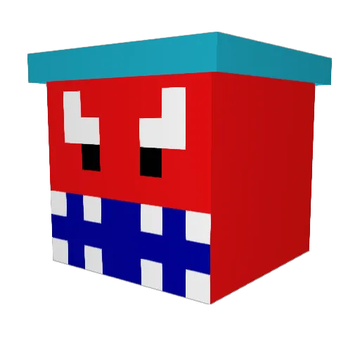 SPACE0902 Minecraft avatar head, 3D render