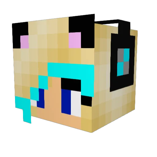 SPARKLYUNIC Minecraft avatar head, 3D render